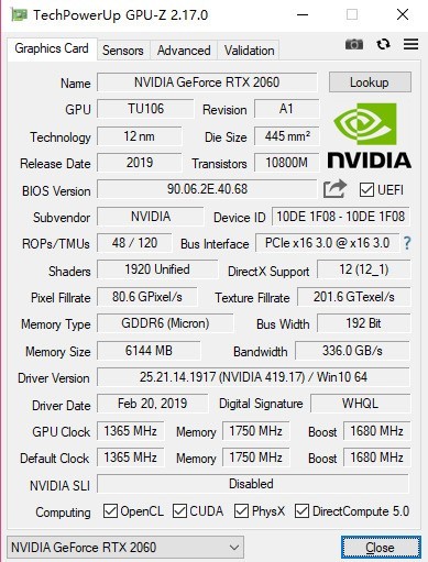 rtx2060 gpuz,影驰rtx20606g 兴趣圈子论坛 z神通联盟论坛 电脑游戏操控轻松成王者,铭瑄rtx2060
