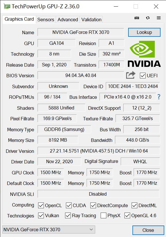 华美二次元风格的高颜值旗舰非公显卡盈通rtx3070樱瞳花嫁纪念版上机