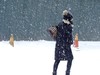 风雪交加行路人