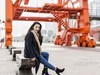 冬季滨江美女