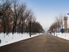公园雪景