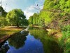 蓝天、白云、湖水、倒影