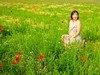 花中人影