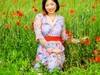 花中人影