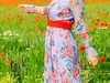 留影花田