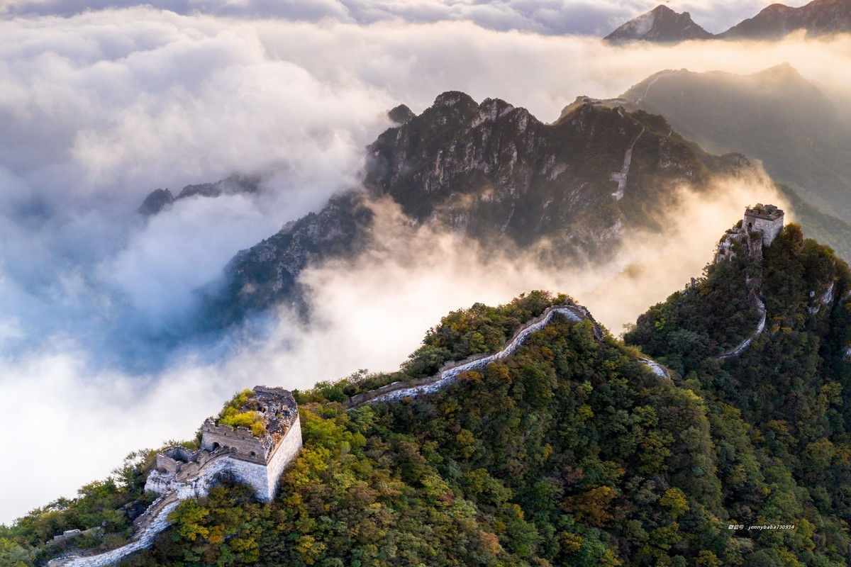 箭扣长城夕阳云海