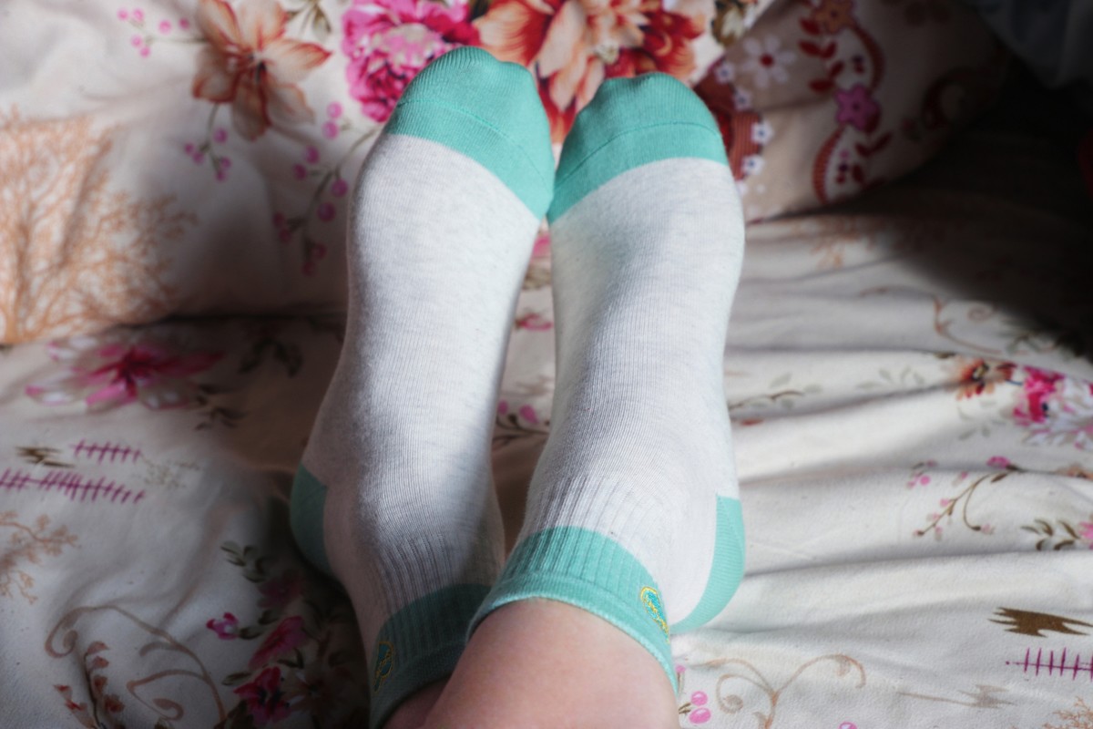 浪莎纯棉绿色花纹袜脚 [18P]