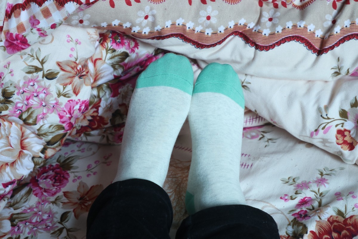 浪莎纯棉绿色花纹袜脚 [18P]