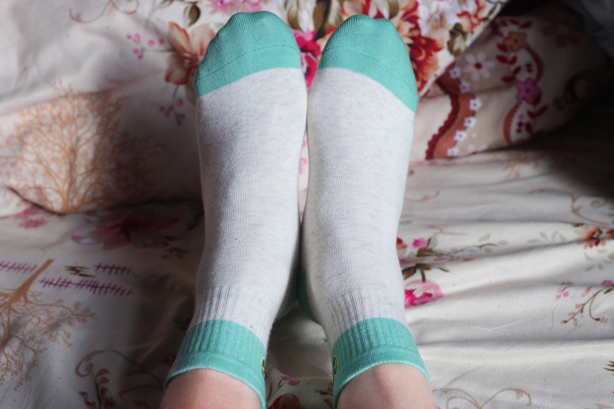 浪莎纯棉绿色花纹袜脚 [18P]