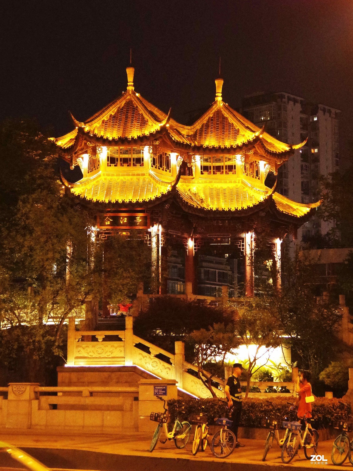 望江楼夜景图片