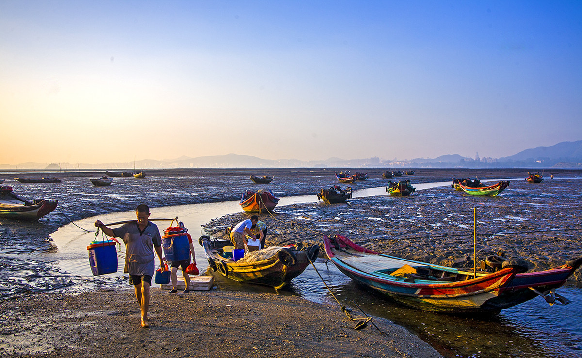 厦门马銮湾晨景退潮