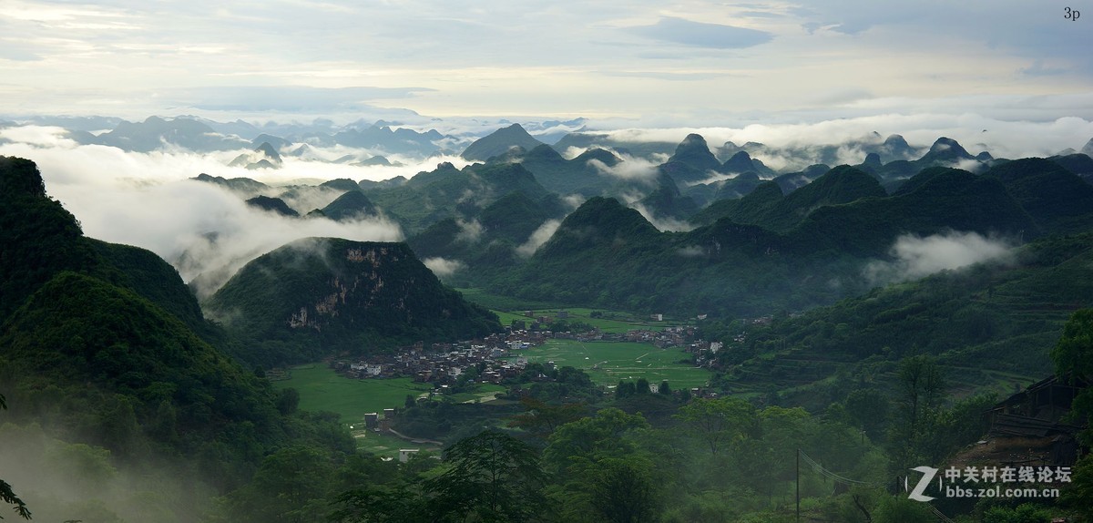 美丽的艺术之乡油岭村早晨风景