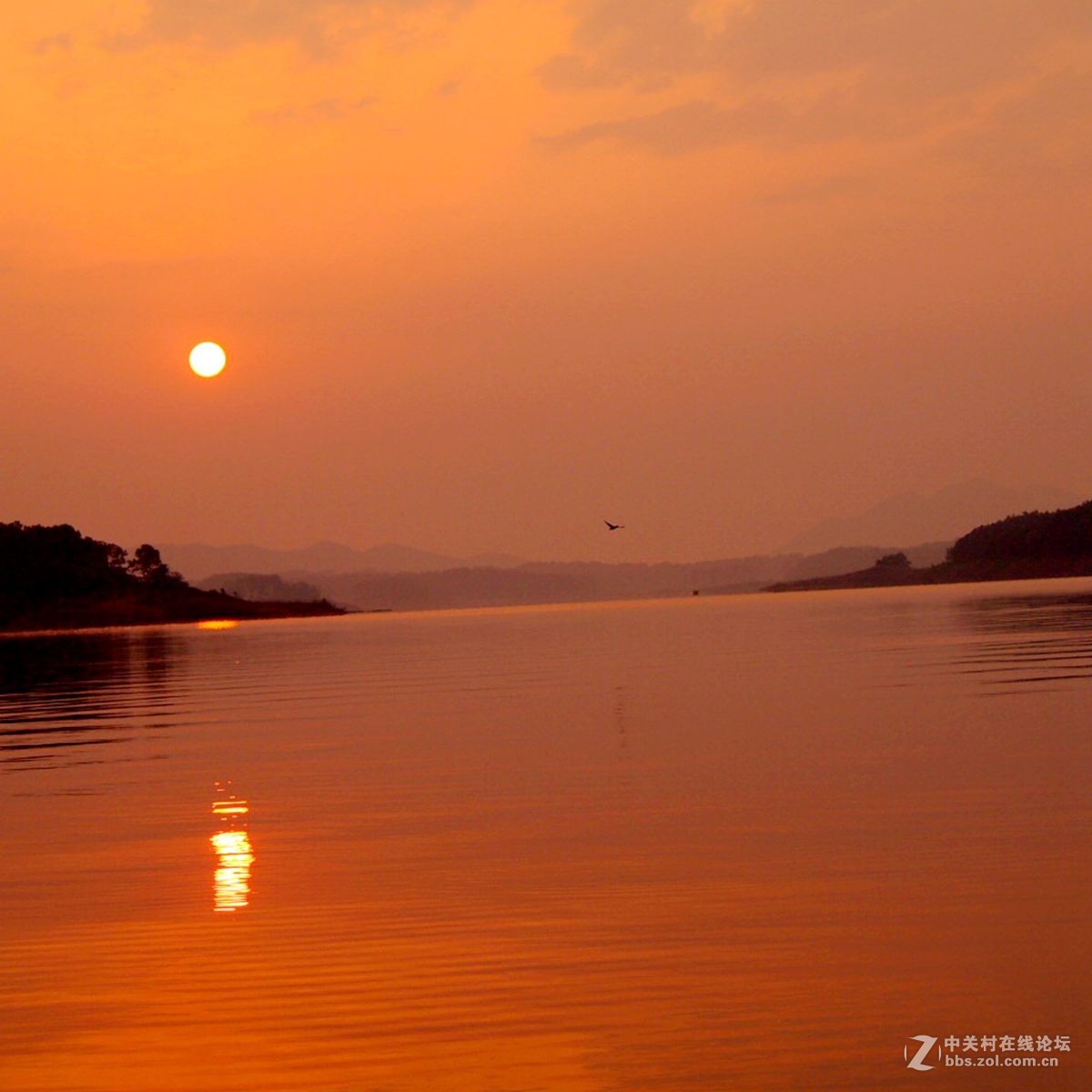 信阳南湾水利风景区初夏晨霞