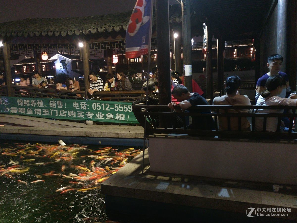 扬州的荷花池日景和苏州的工业园区（观鱼）夜景