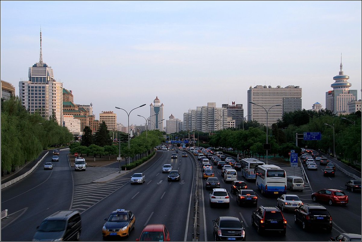 手持夜景北京街景黃昏一撇銷假帖