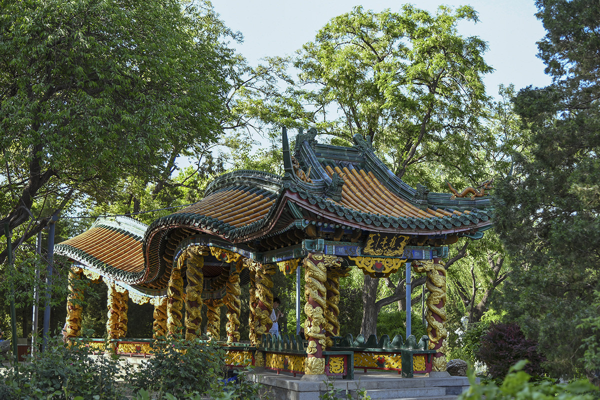 龙潭湖公园的亭子