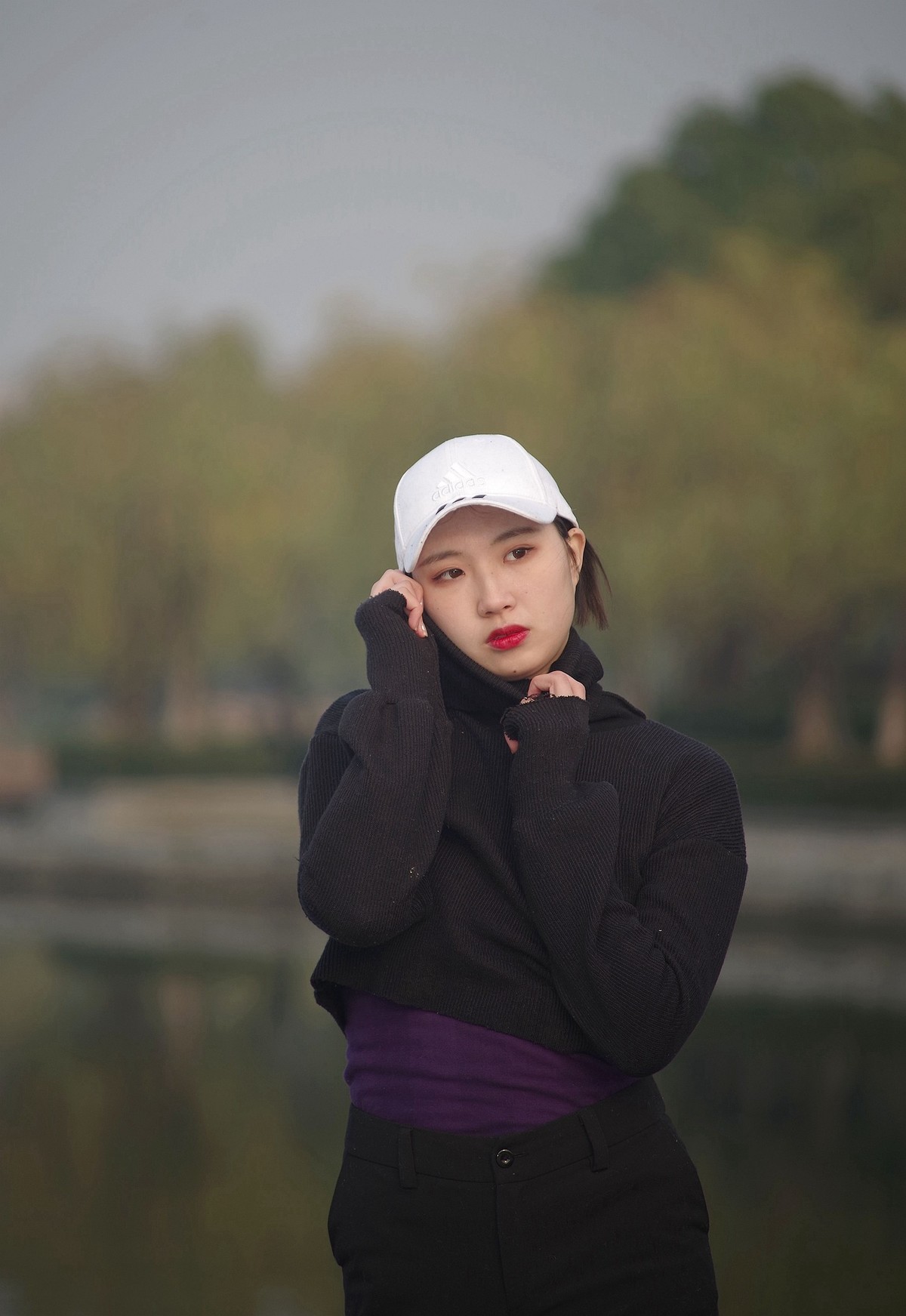 环境人像外拍琴台公园的清新女孩