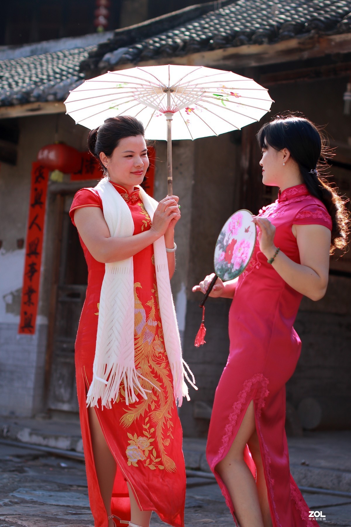 蓝屋土楼旗袍人像