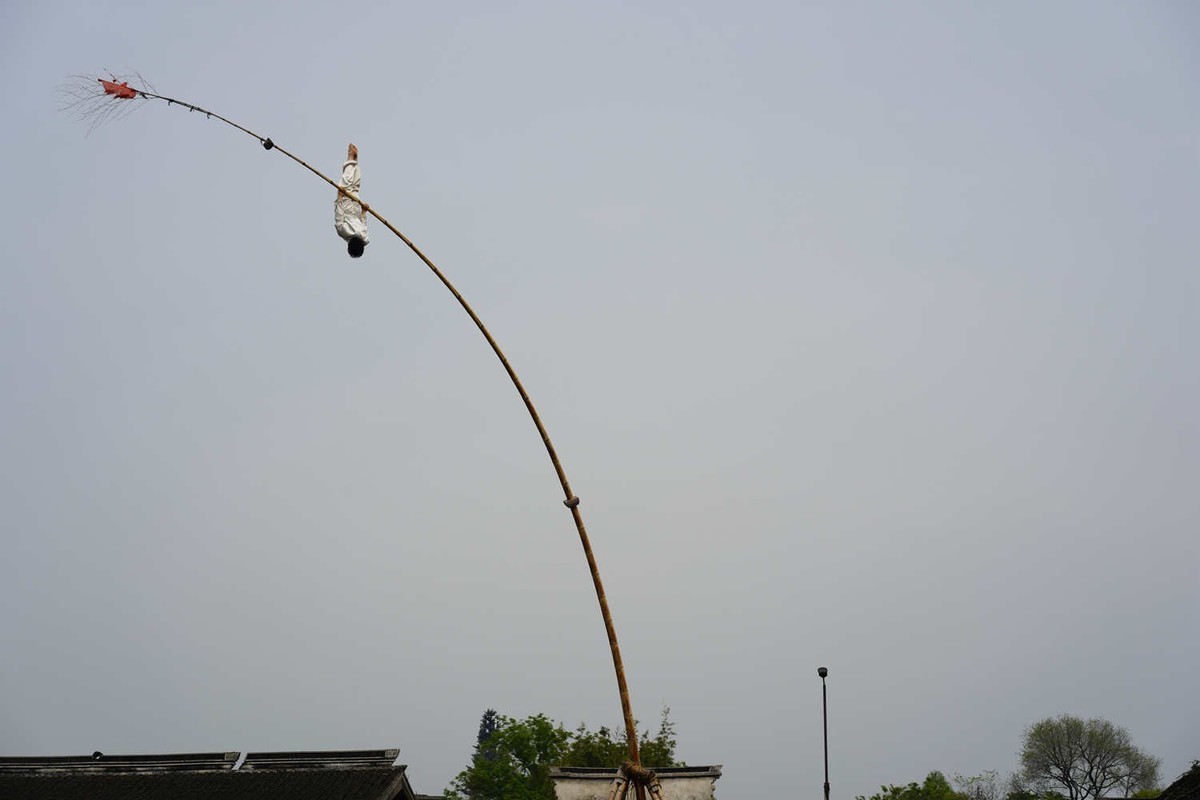 观高竹杆精彩表演