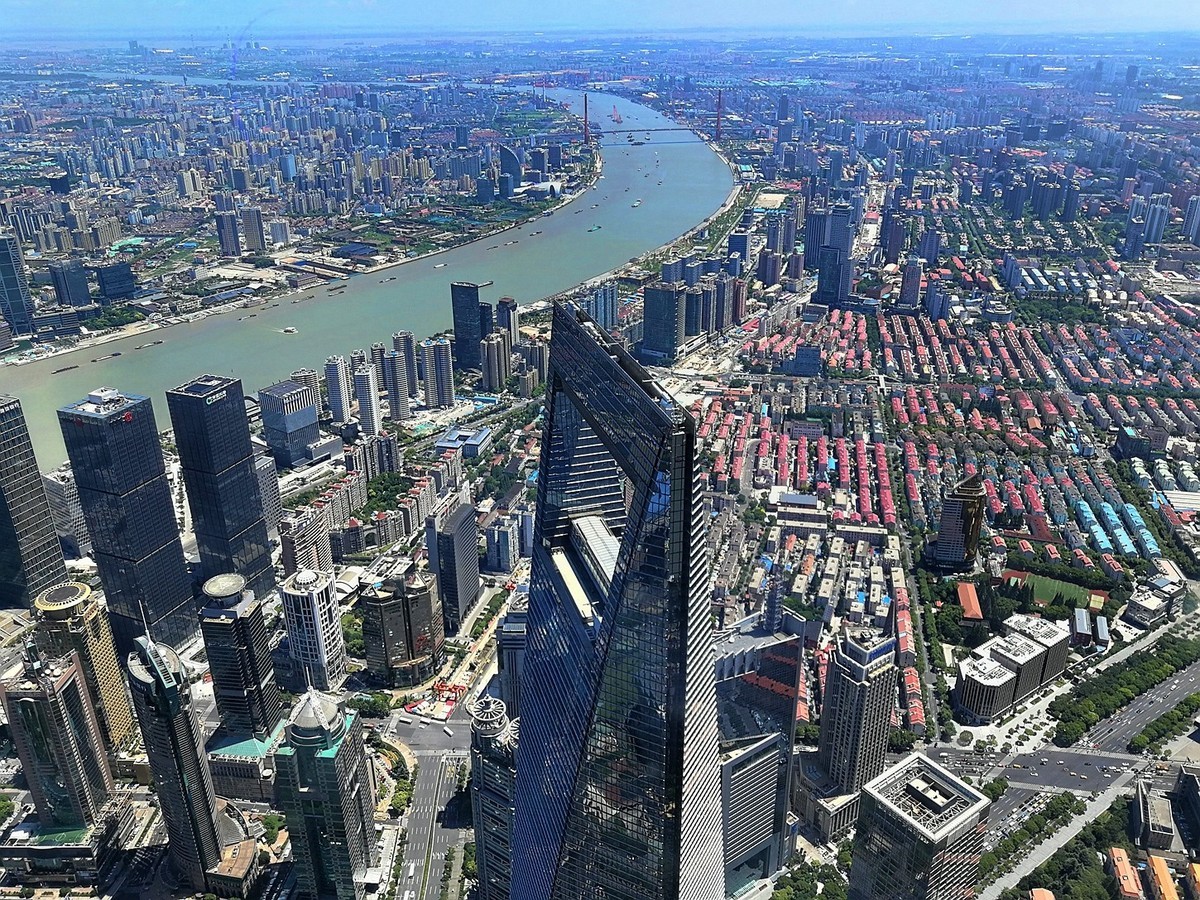 华为p10上海巅峰高楼俯拍魔都全景