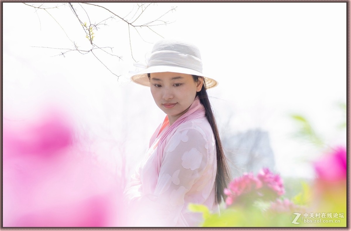 牡丹花中的小萌妹