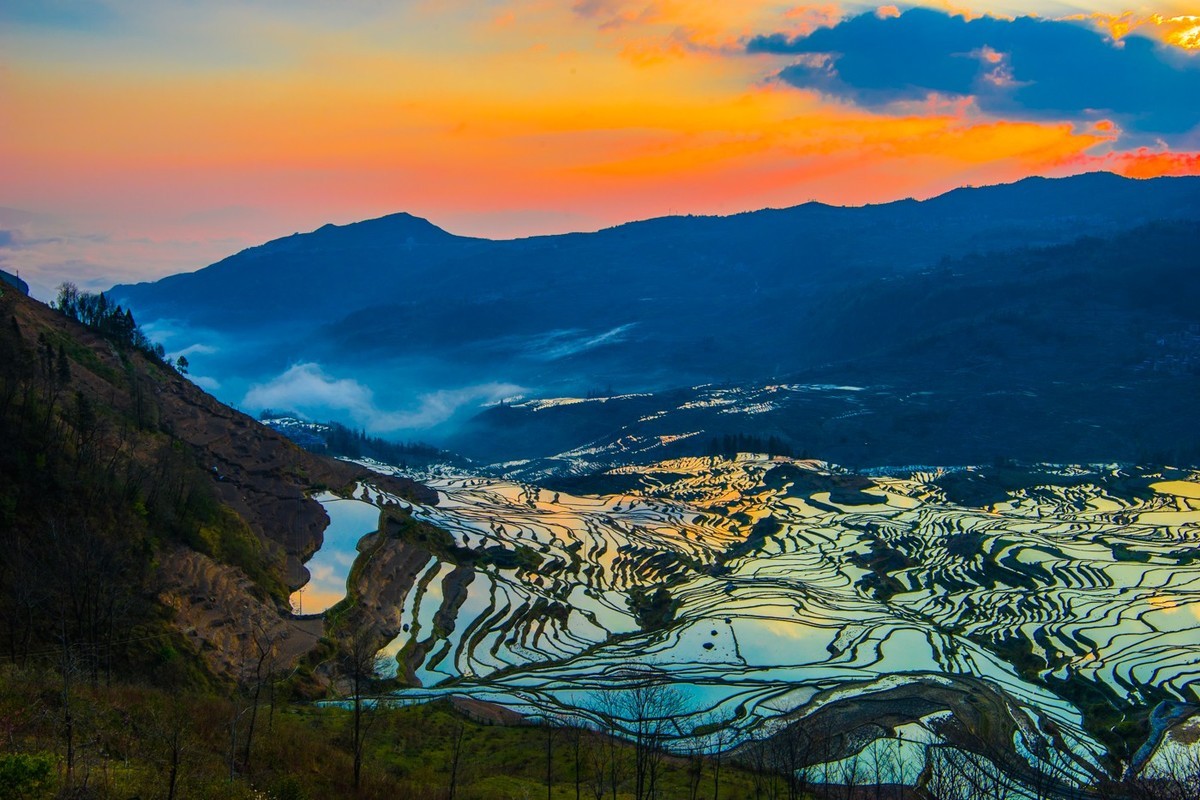 彩云之南之元阳多依树梯田的日出
