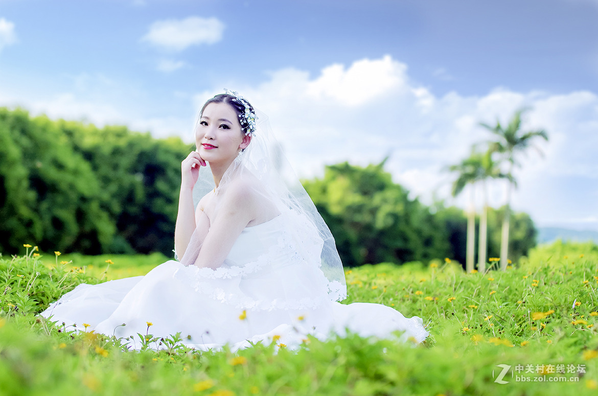 美女单人唯美婚纱照