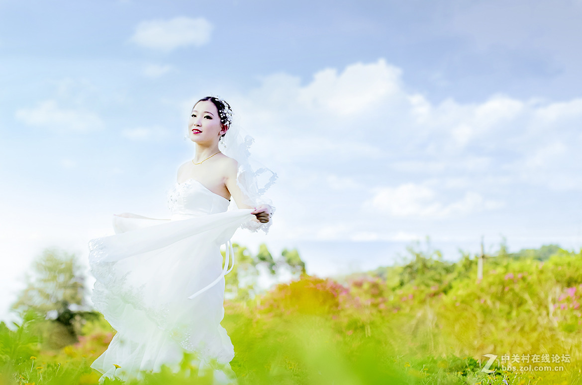 美女单人唯美婚纱照