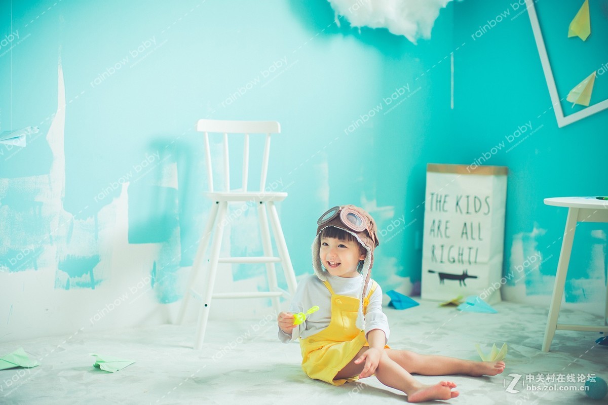 上海Rainbow Baby高端儿童摄影（纸飞机室内拍摄）