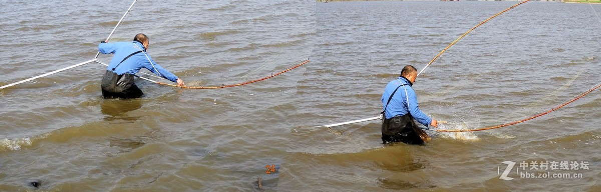 松花江边网鱼