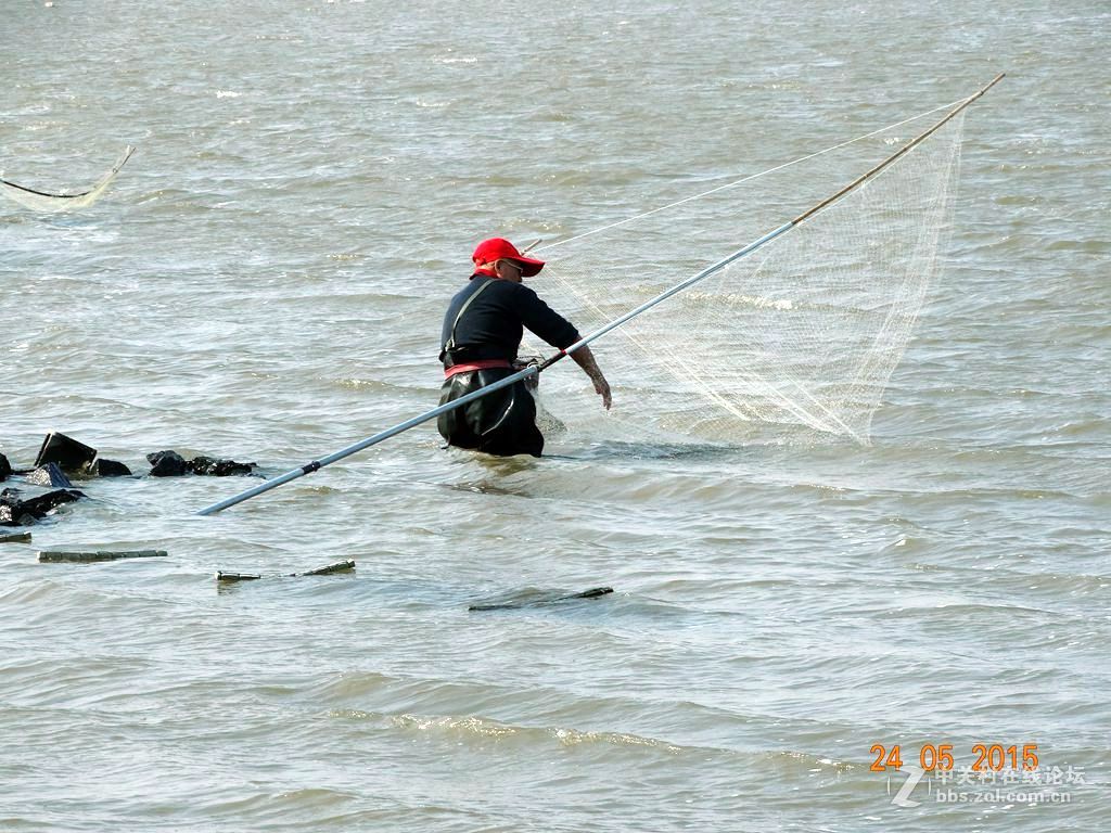 松花江边网鱼