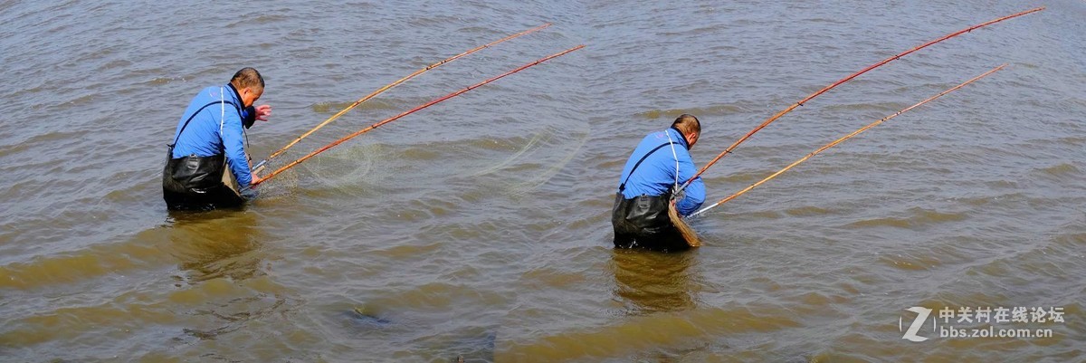 松花江边网鱼