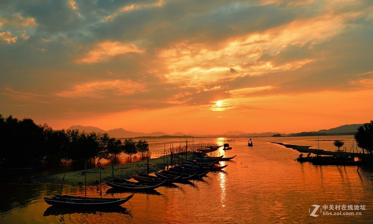 日出、日落、礁石、海浪、美女