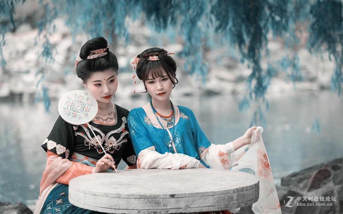 一组青蓝色调古装人像-中关村在线摄影论坛