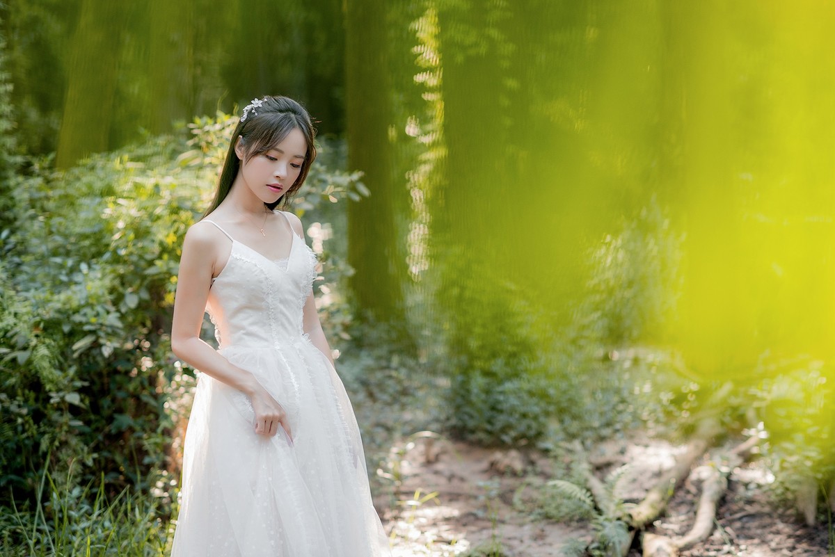 森系，轻纱裙写真。