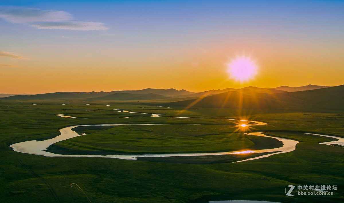 草原日出辉煌拍摄