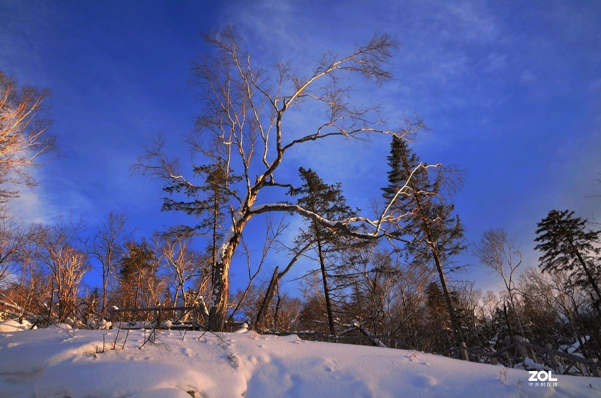 老片——雪路日落时