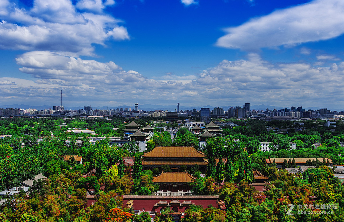 景山上拍北京的东西南北