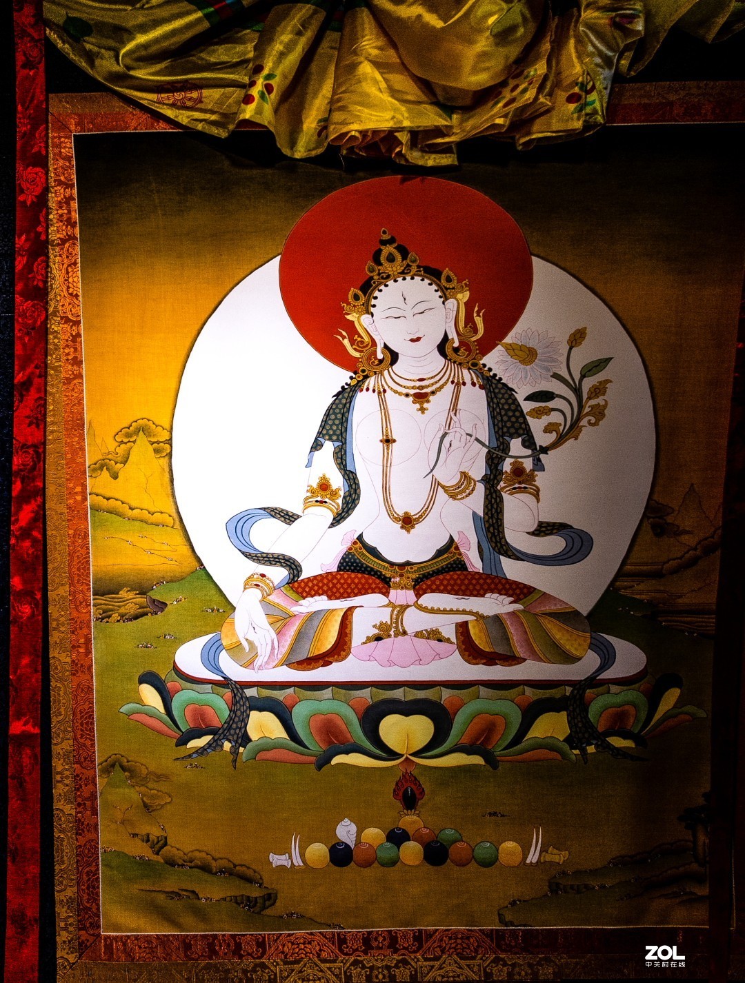 拉萨市罗布林卡公园唐卡拍摄