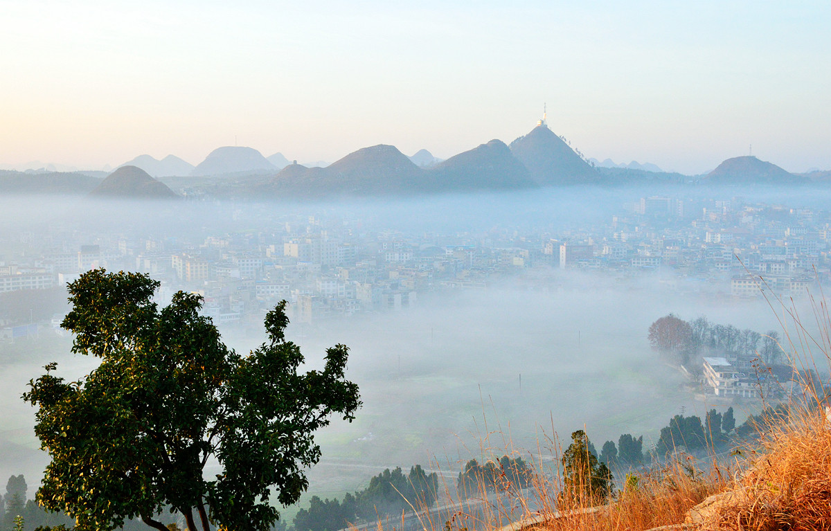 #寻找尼康镜头中的最美中国#家乡风景之《雾锁龙城》