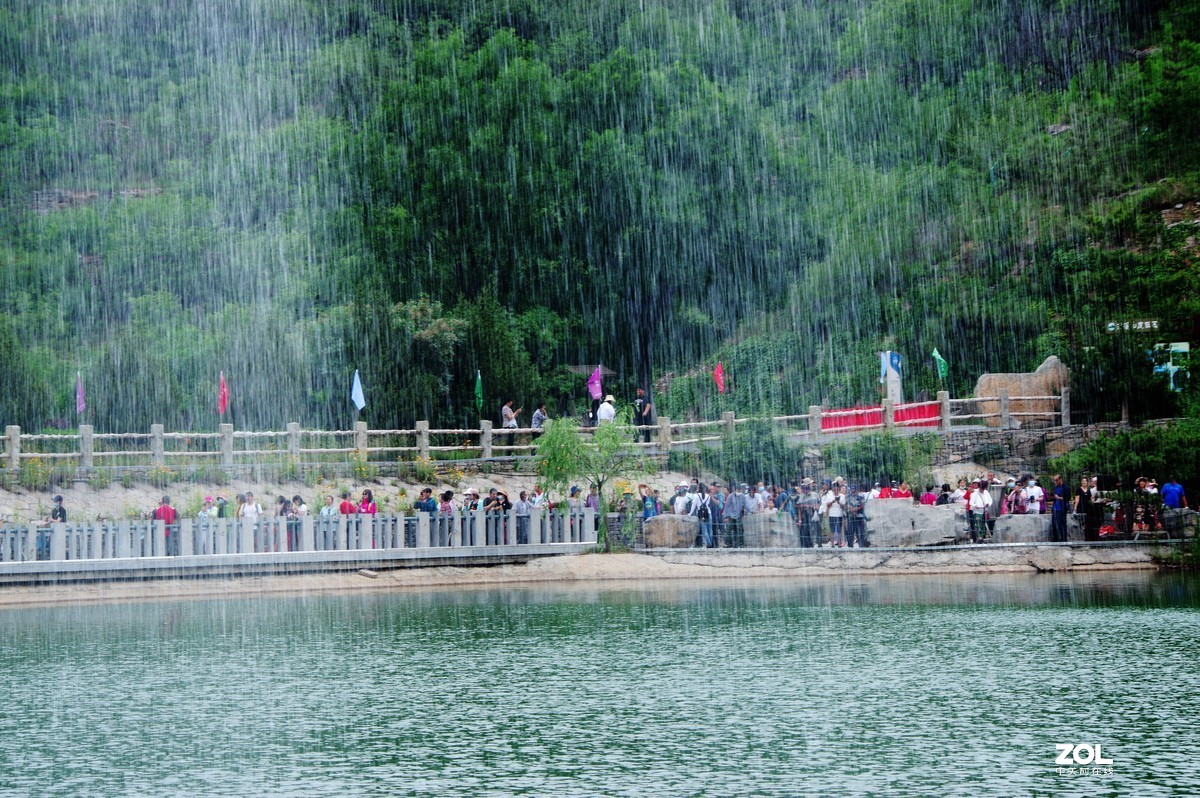 淄博淄川留仙湖、文昌湖湖边即景