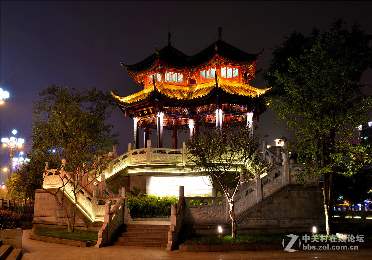 成都合江亭夜景