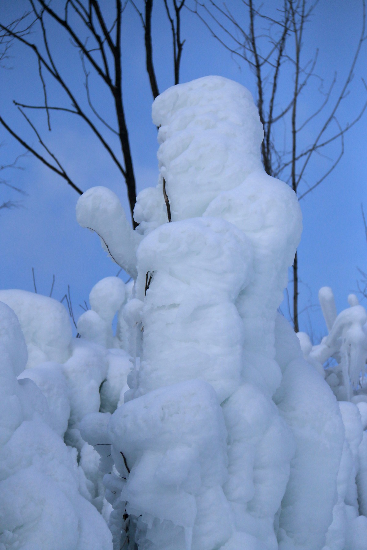 今天随拍一组长白山雪雕，雪景