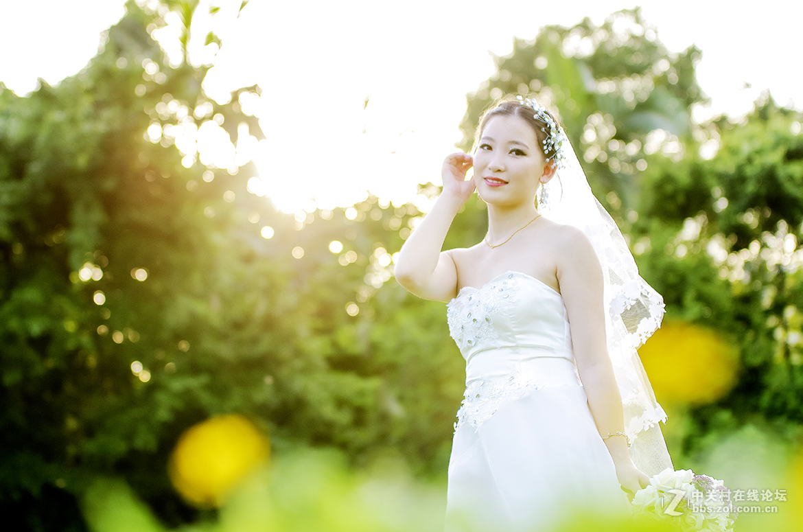 美女单人唯美婚纱照