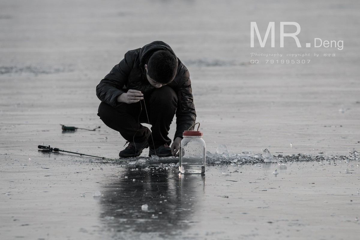 北京潮白河溜冰抓拍