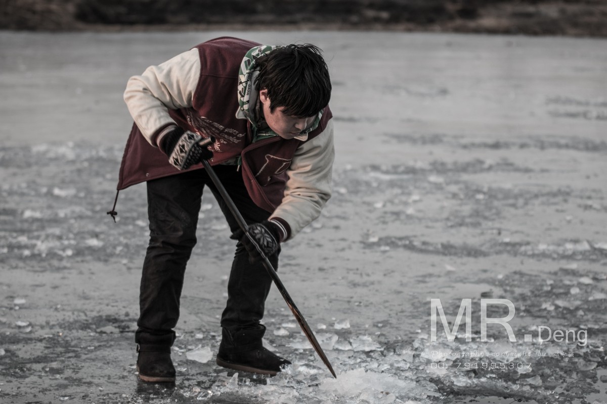 北京潮白河溜冰抓拍