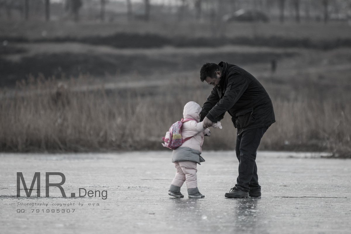 北京潮白河溜冰抓拍