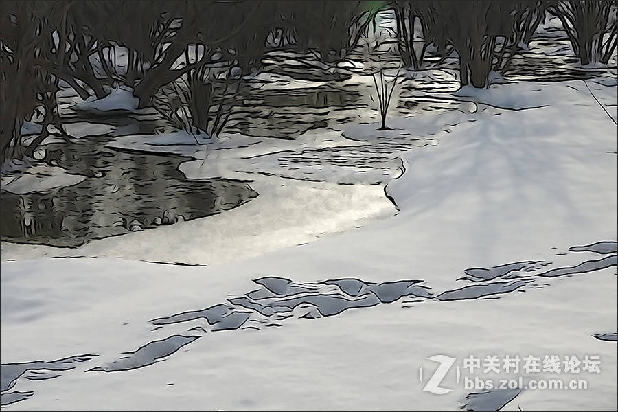 用HX400的“插图”模式拍摄的【雪景】