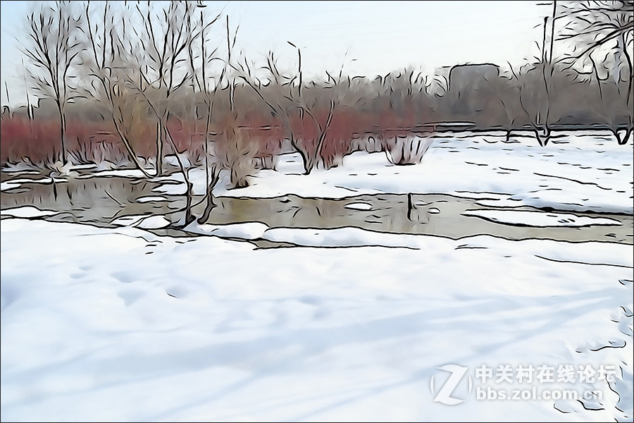 用HX400的“插图”模式拍摄的【雪景】