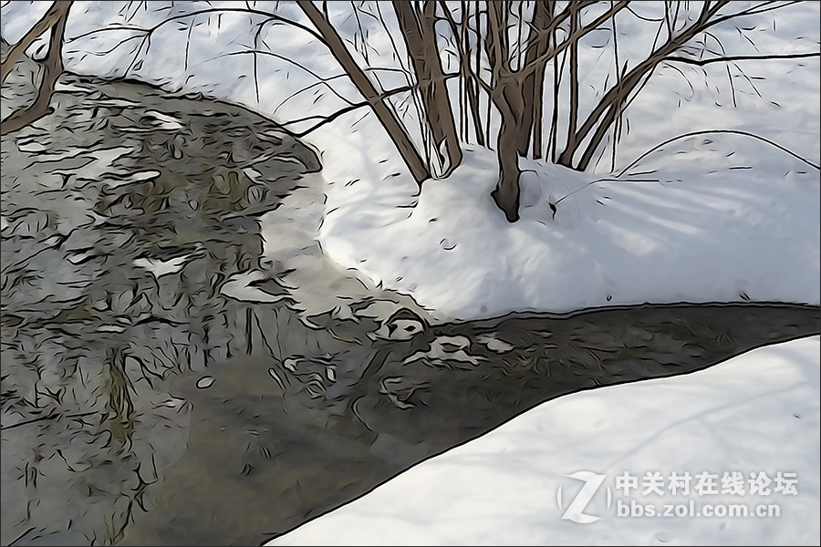 用HX400的“插图”模式拍摄的【雪景】